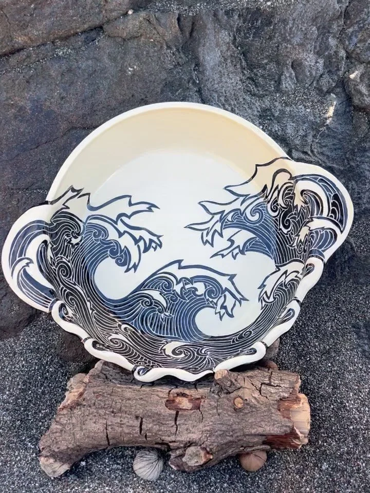 Went to the beach for a photo shoot of my newest pots in this weekends&rsquo; sale.

#eagleray #bighornsheep #pottery #marinelife #butterdish