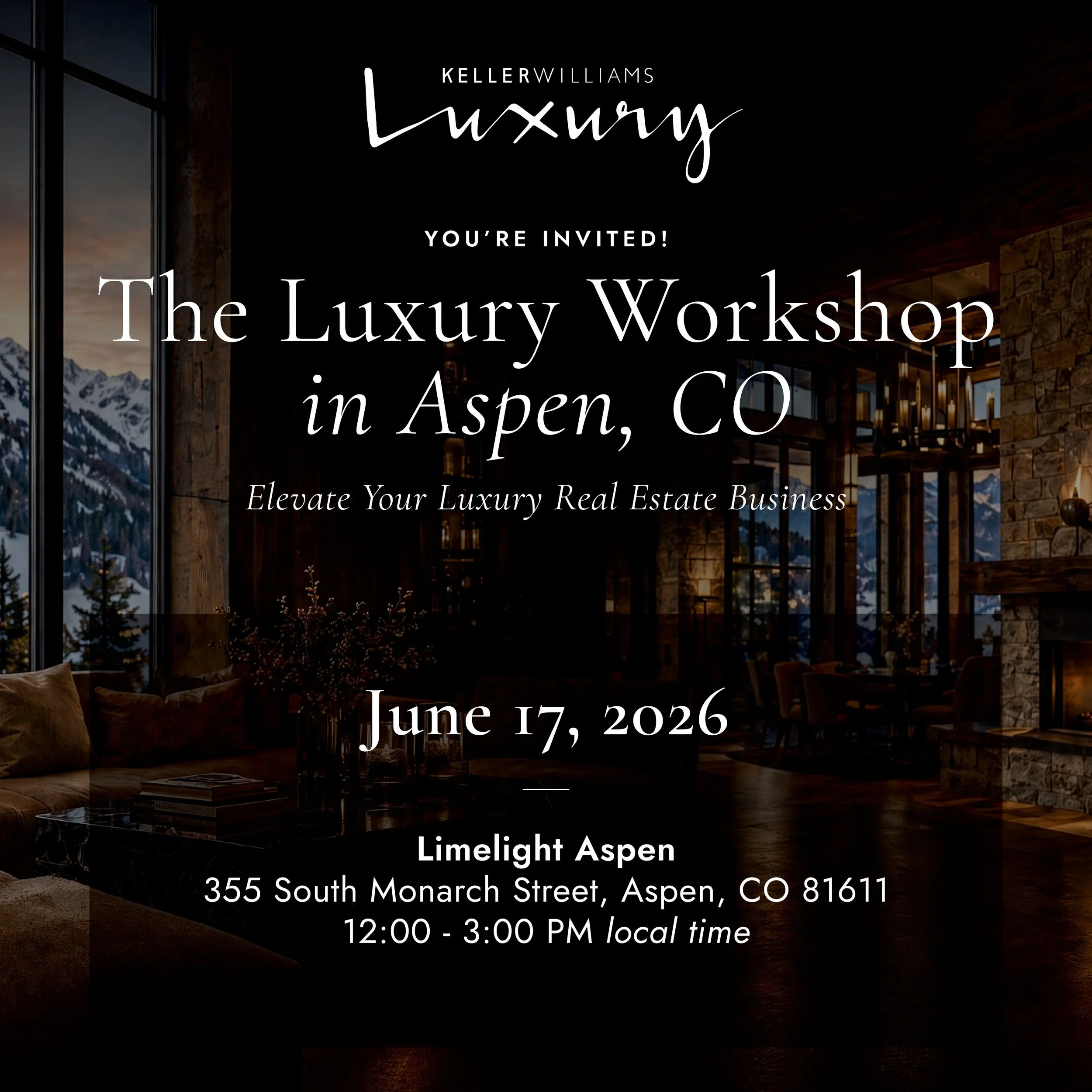 Luxury real estate isn't built by chance, it's built through the right relationships, strategies, and conversations.

Join us for an exclusive luxury mastermind featuring a hosted luncheon, networking with top-performing agents, and actionable strate