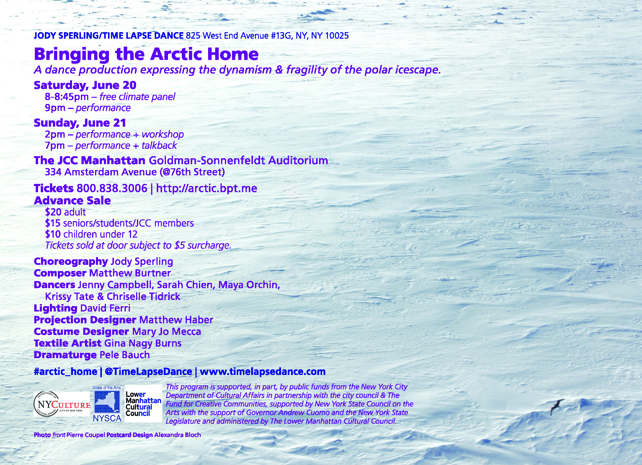 Bringing the Arctic Home Dance Performance Promotion (back)