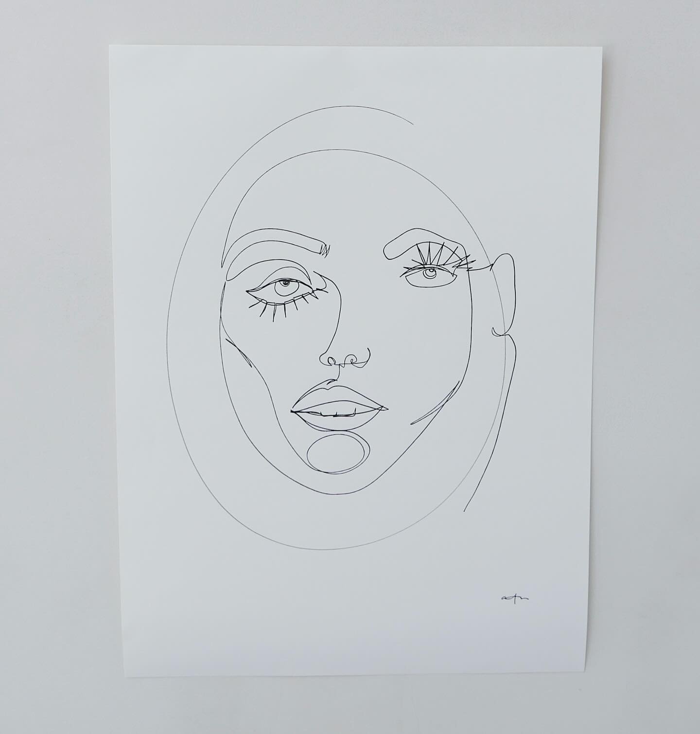 I have a small collection of large line drawings, available on my website now! They are blind contour, continuous lines where I look at a reference image and draw without looking at the paper. They always come out a little wild but that&rsquo;s how I