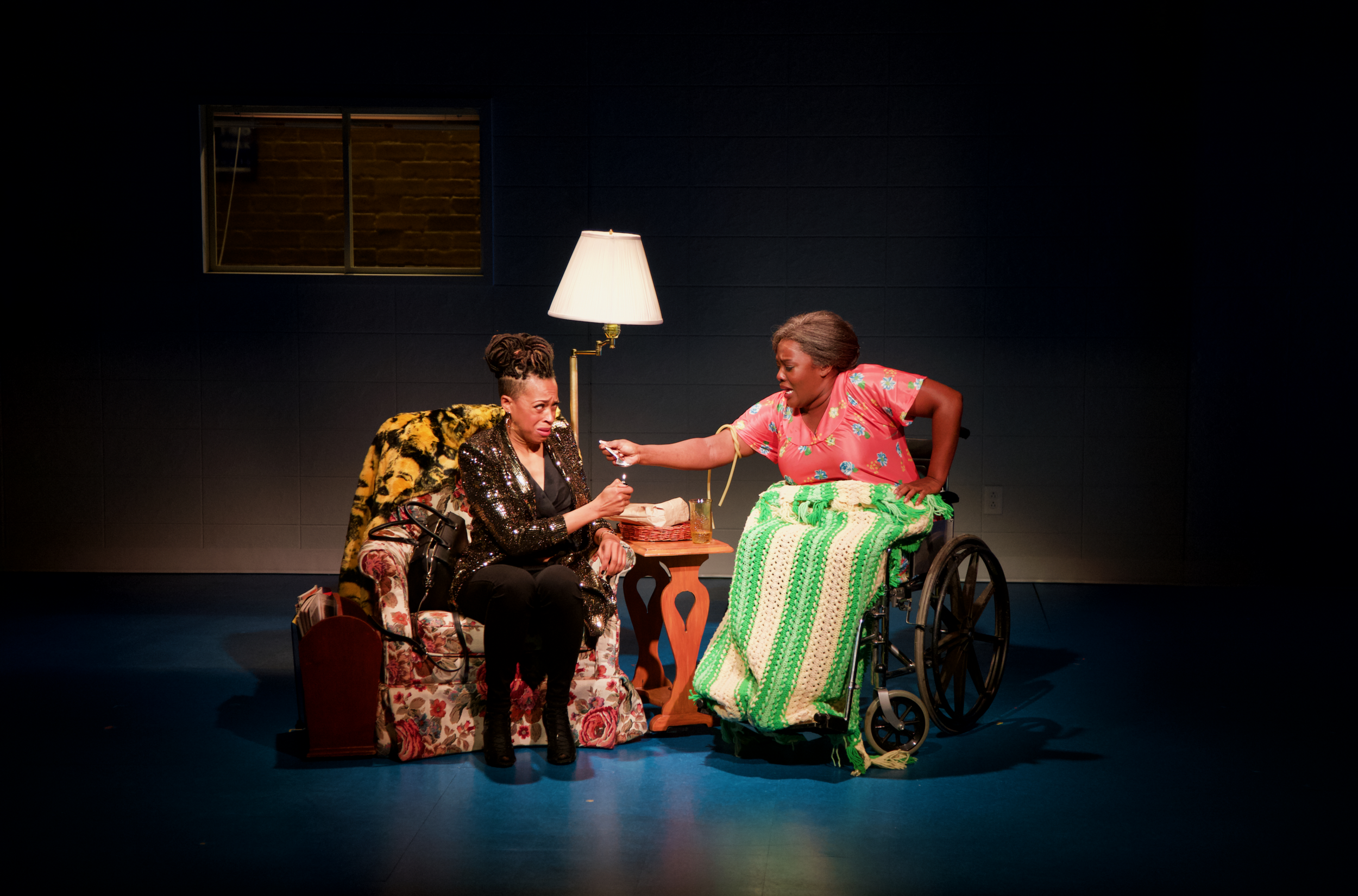 By Lynne Nottage//Signature Theatre Company Direction: Lileana Blain-Cruz Sets: Adam Rigg , Lighting: Yi Zhao , Clothes: Montana Levi Blanco , Sound: Palmer Heffran. The production premiered in Nov of 2018. Photos by Yi Zhao