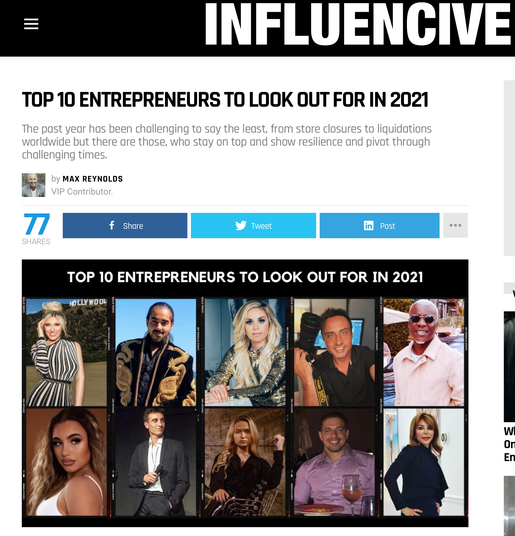 TOP 10 ENTREPRENEURS TO LOOK OUT FOR IN 2021