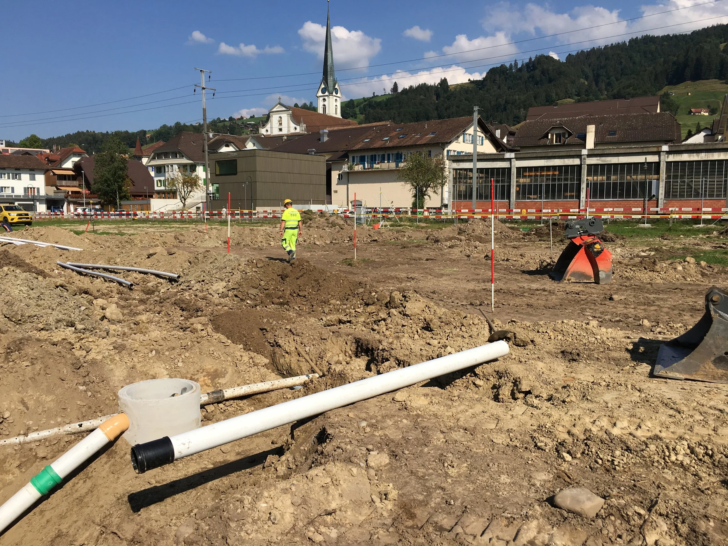 Verlegen der Abwasserleitung