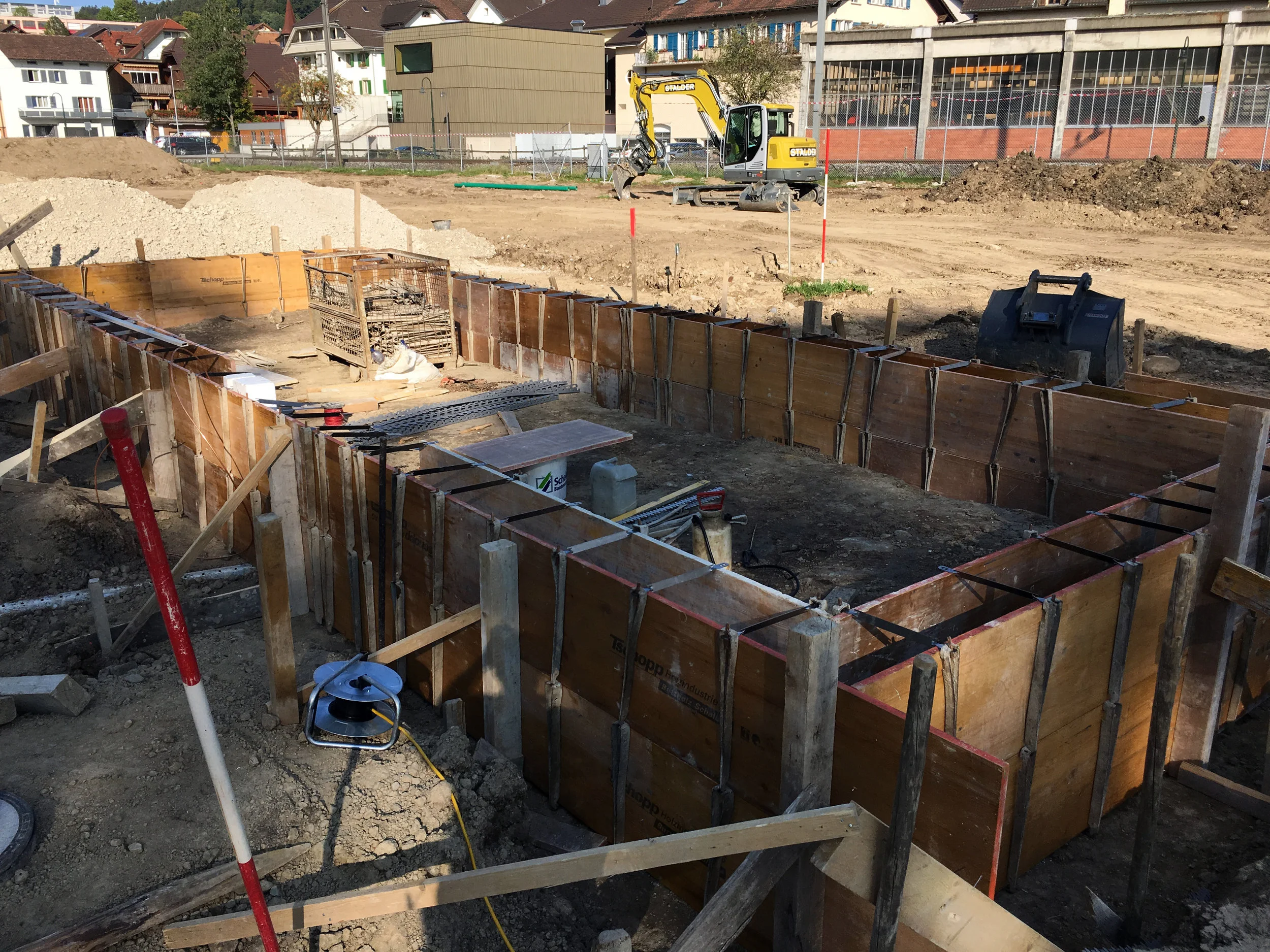 Aufbau zum Betonieren der Bodenebene