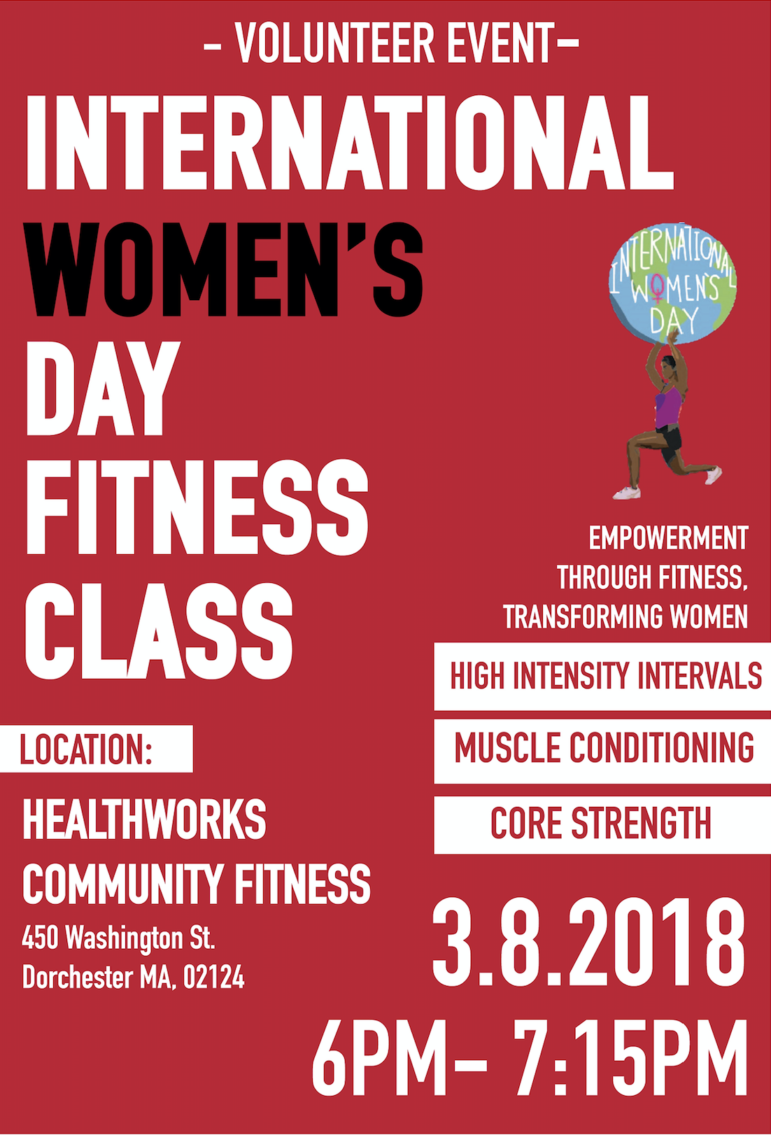 Official Reebok Flyer for International Women's Day Fitness Event
