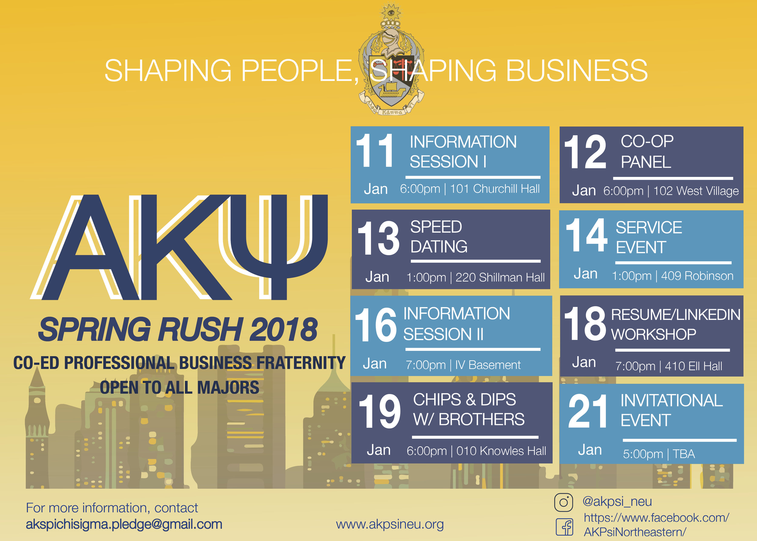 Alpha Kappa Psi Spring Rush 2018 Post Card