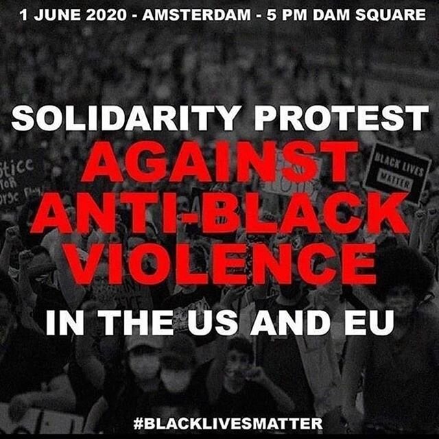 17.00 Dam Square solidarity protest. We'll be there to support our US friends who are standing up for equality. Our EU governments should speak up as well.