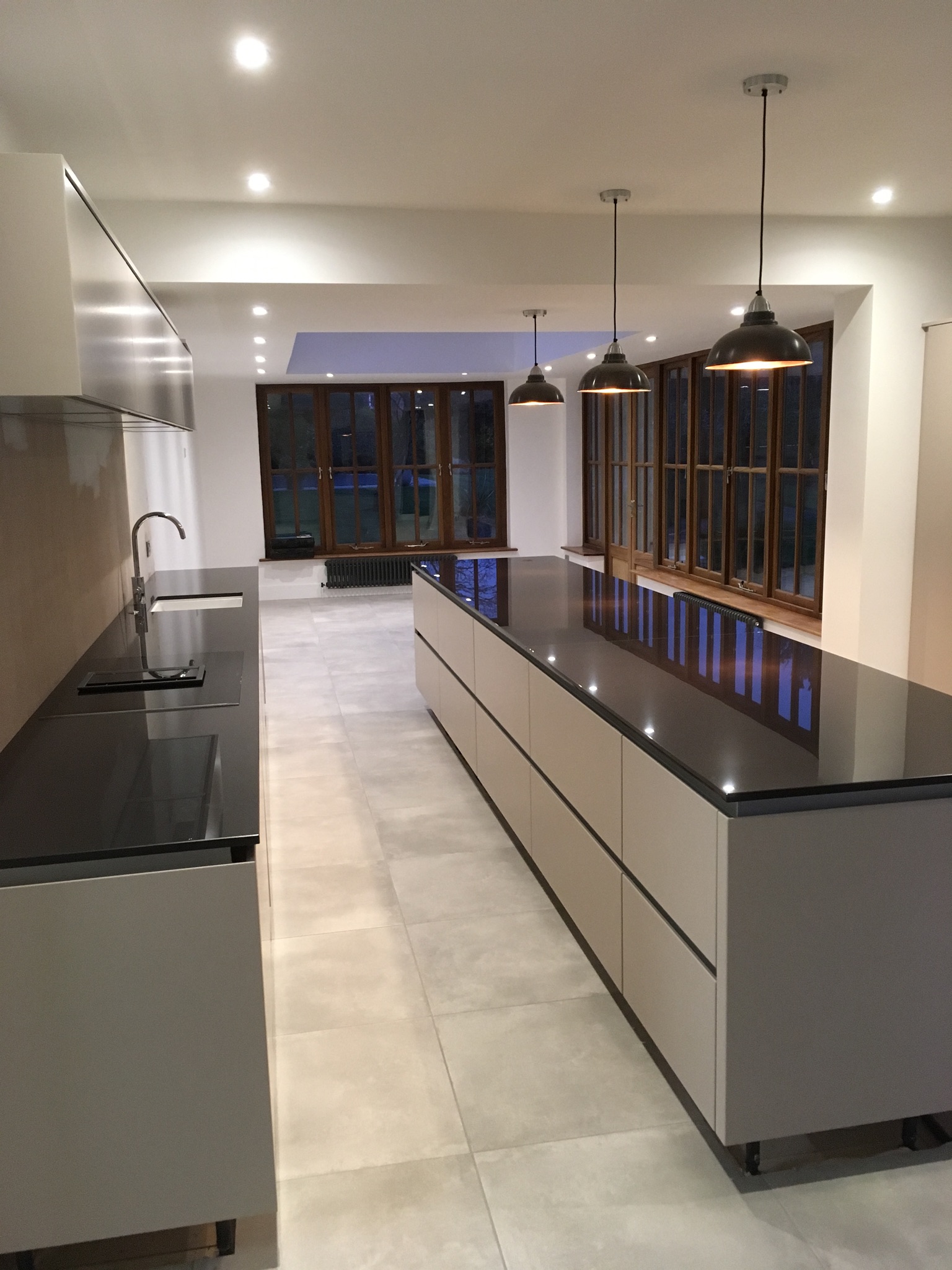 Finished kitchen after rewire and Lighting by Michael White Electricians
