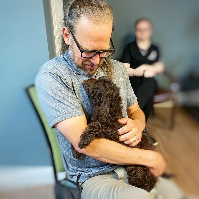 Jeff hanging out with a bunch of puppies today during a consulting job