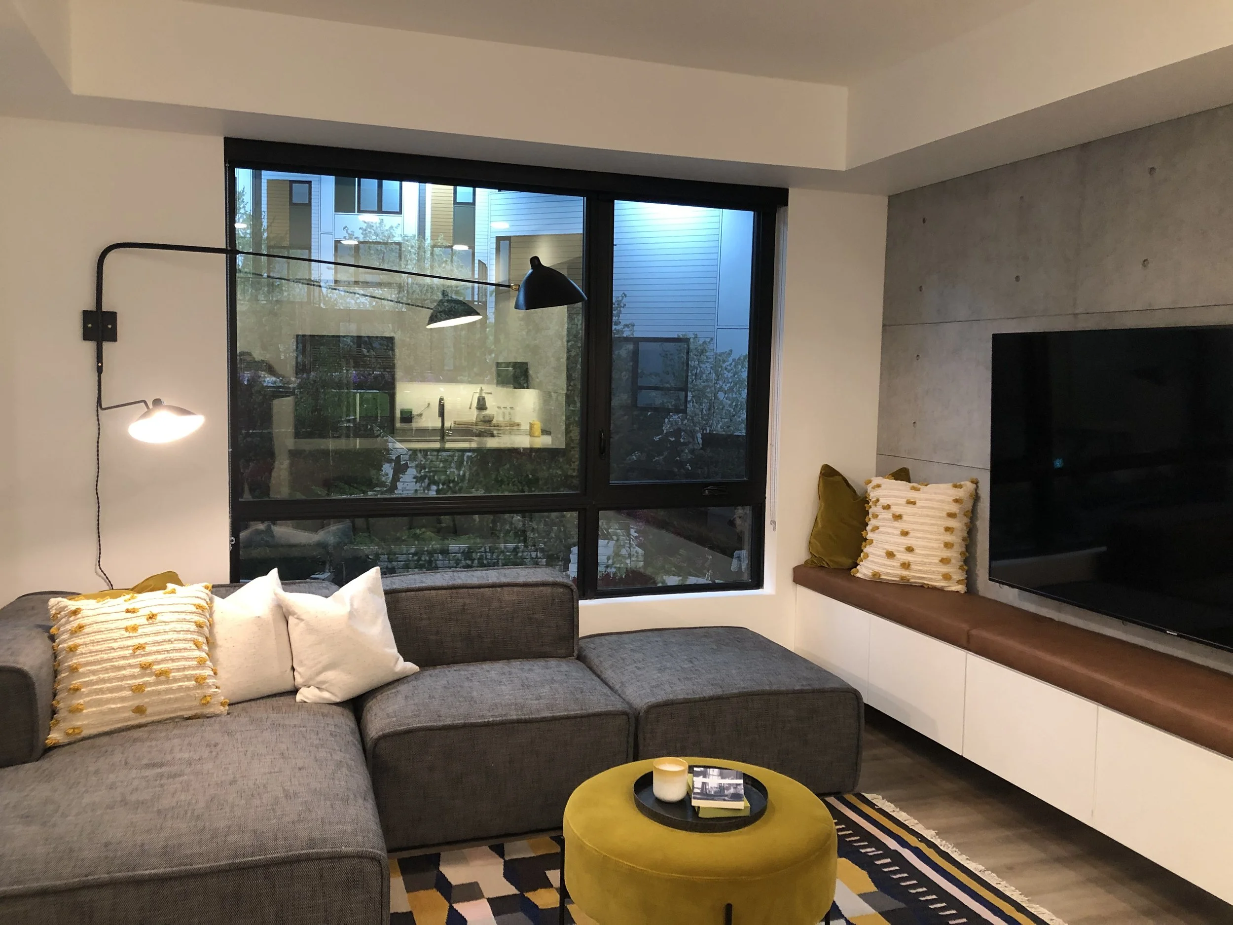 Show suite exterior backlit wrap using exterior condo renders