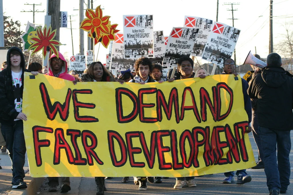 Benjamin Franklin High School students protesting a proposed incinerator in Curtis Bay, MD. Photo: United Workers.