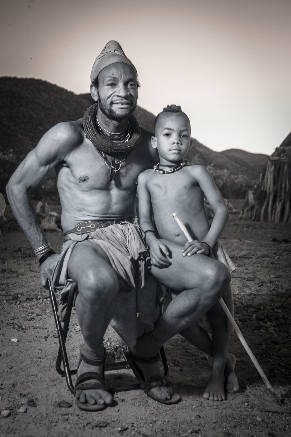  A Himba father and son.&nbsp; 