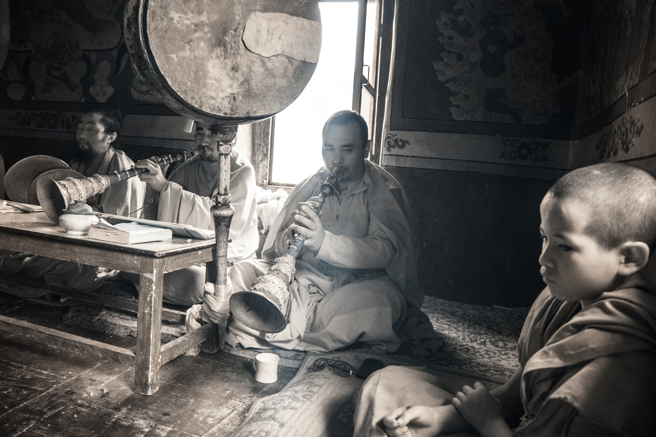 Monks in Lamayuru Monastery.