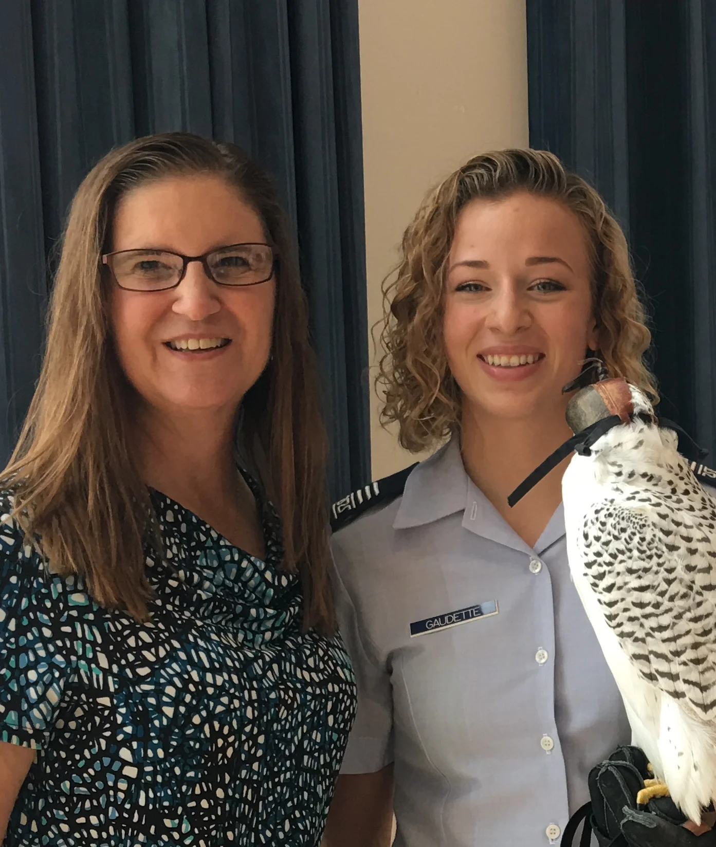 Randi, Cadet Falconer and USAFA Falcon.jpg