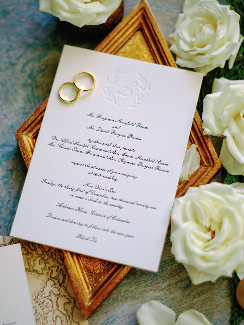 letterpress luxury wedding invitation