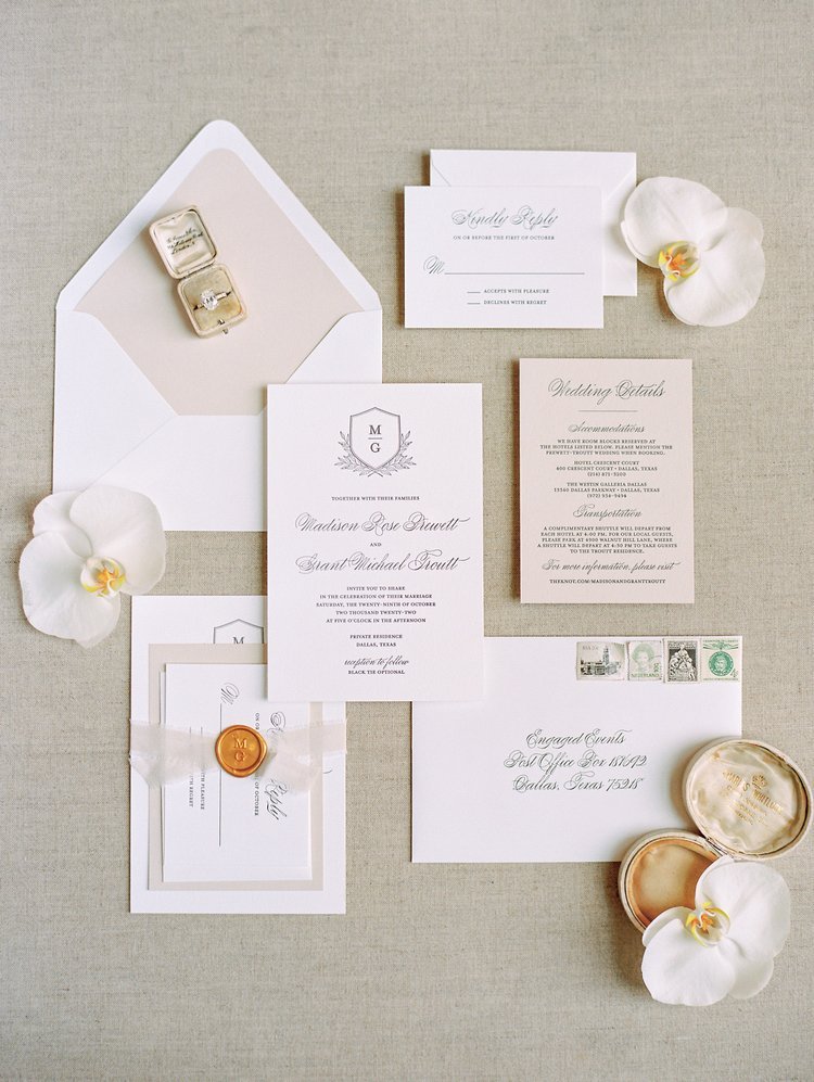 white luxury wedding invitations
