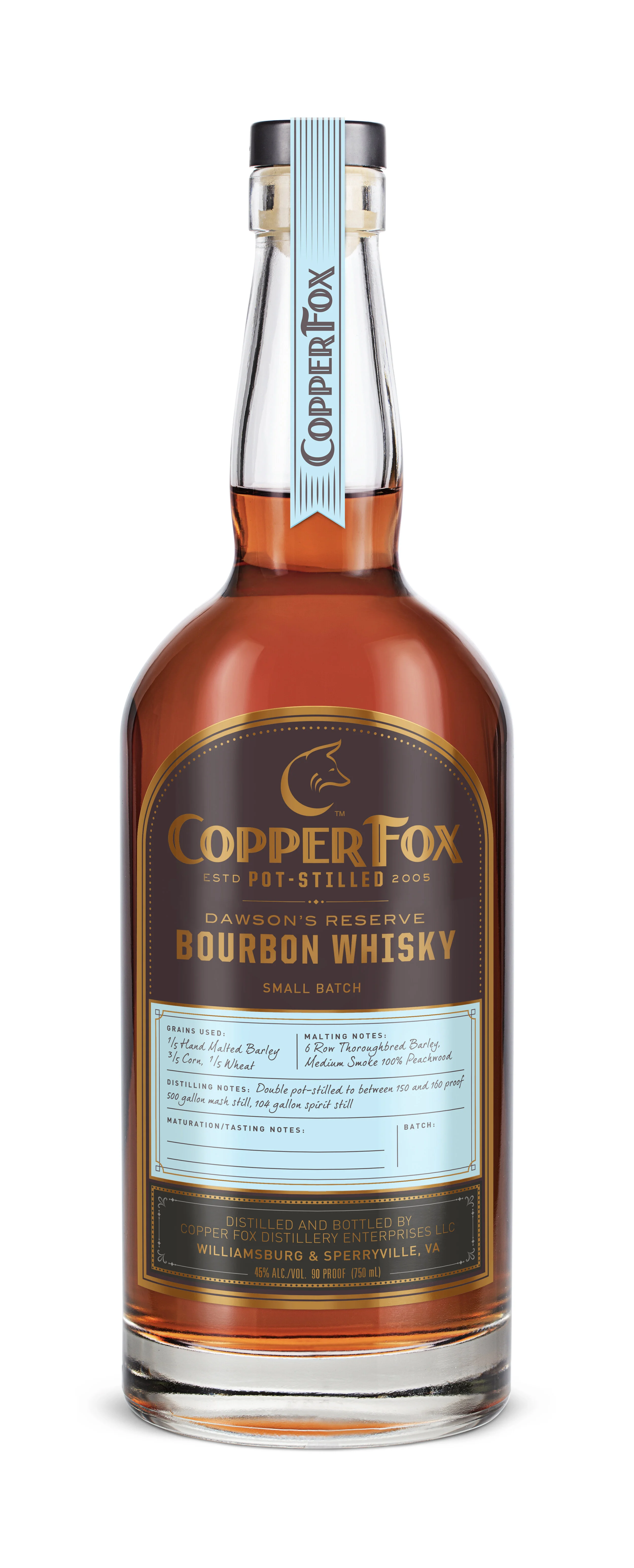Copper Fox Distillery — Copper Fox Dawson's Reserve Bourbon Whisky
