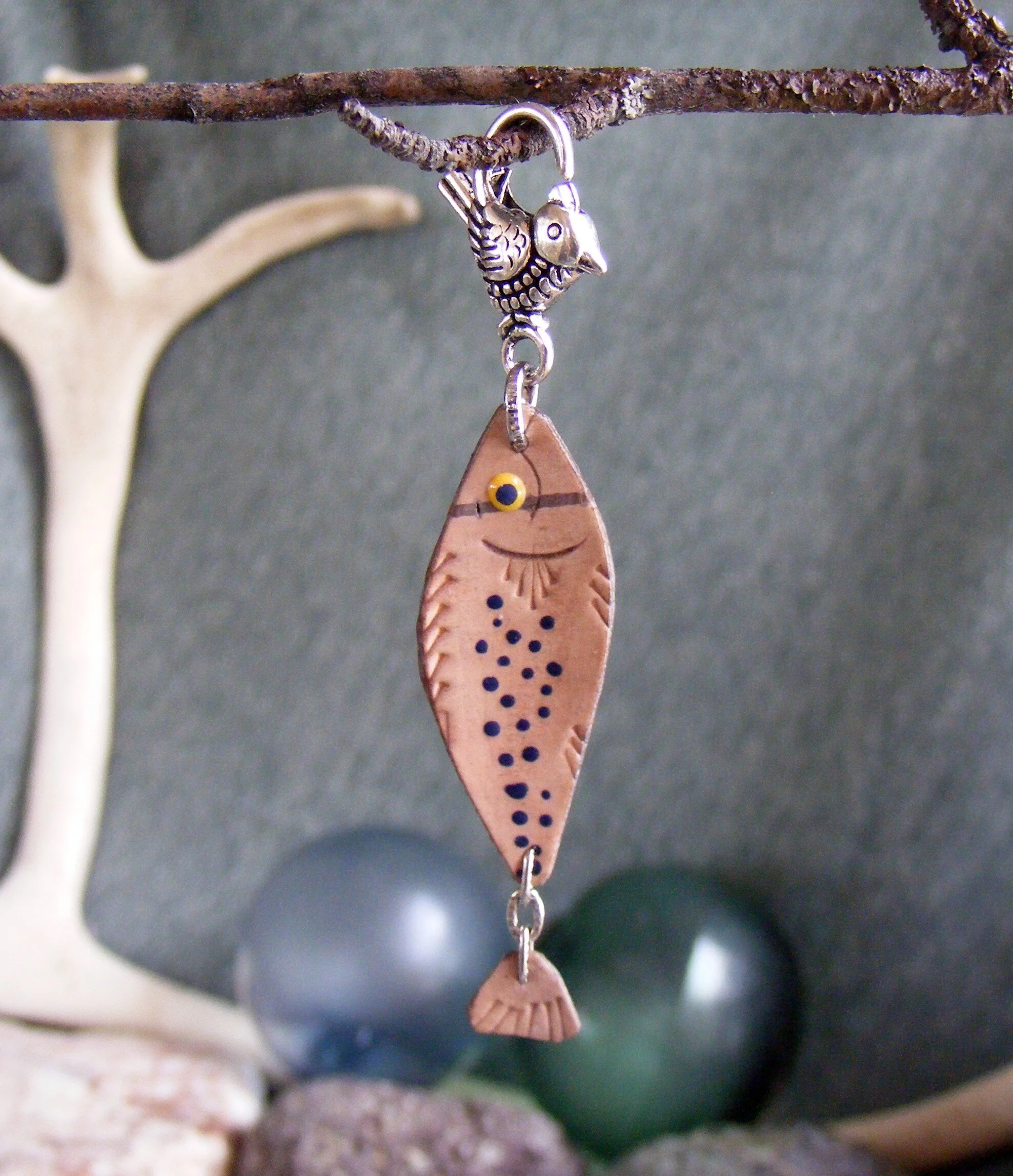Silver Salmon Birch Bark Bobble