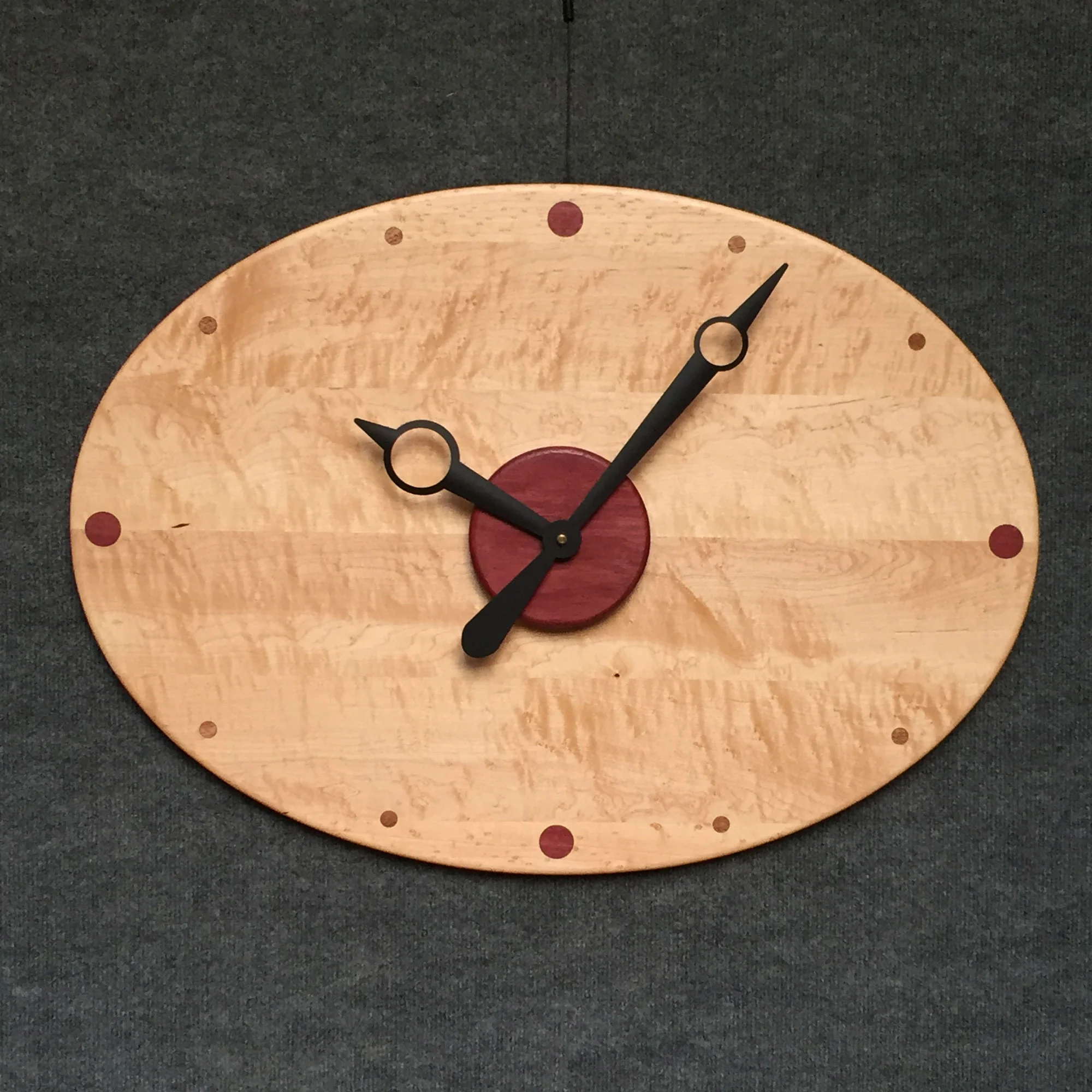 Horizontal Large Oval Mirror Birds Eye Maple