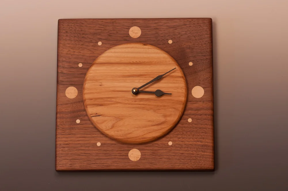 Walnut, Cherry, and Maple Clock