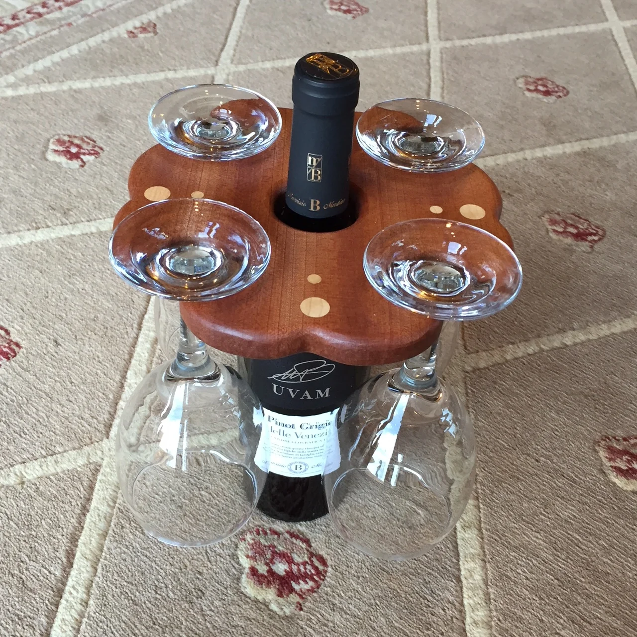 Wine Bottle And Glass Holder