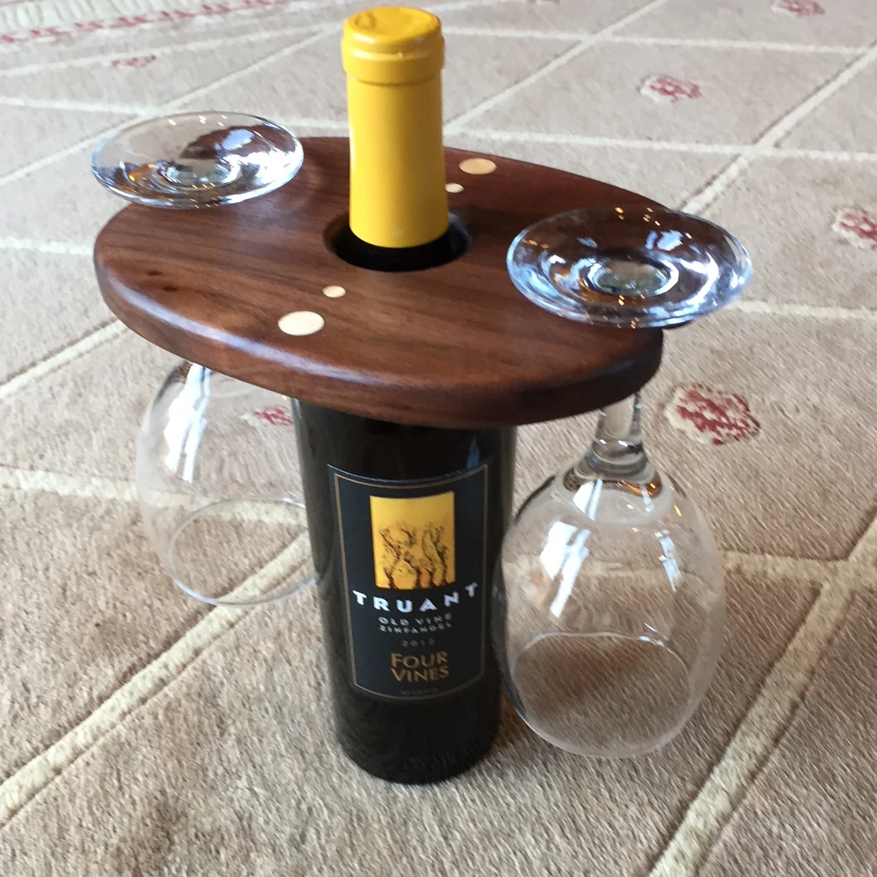 Wine Bottle And Glass Holder