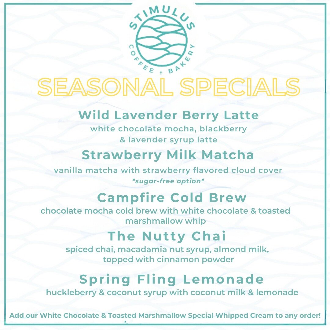 Spring into flavor with our April drink specials! Sip, savor and celebrate this spring season with us! which one will you try?