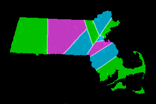 Massachusetts Electoral Districts (2009 Census info.)
