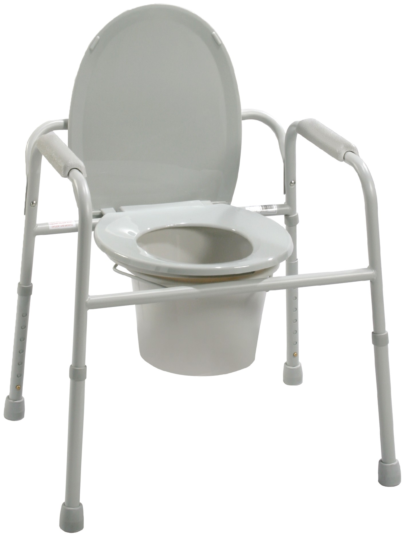 Drive deluxe all-in-one steel commode with armrests