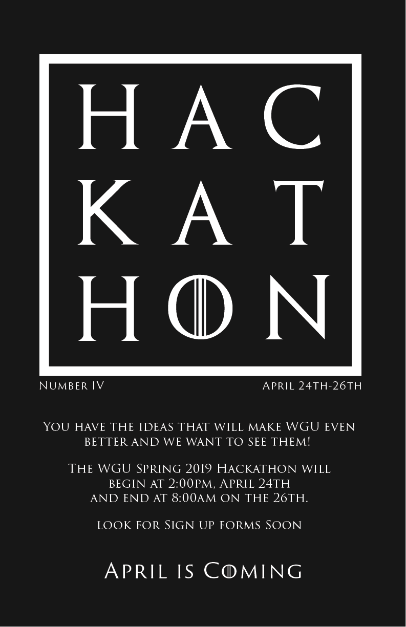 Hackathon April 2019 Poster