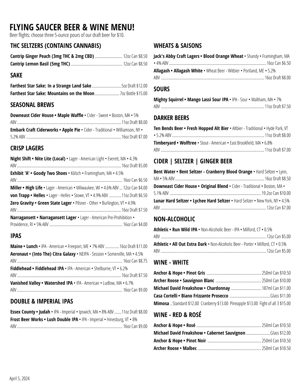 Flying Saucer Pizza Company's Menu — Flying Saucer Pizza Company