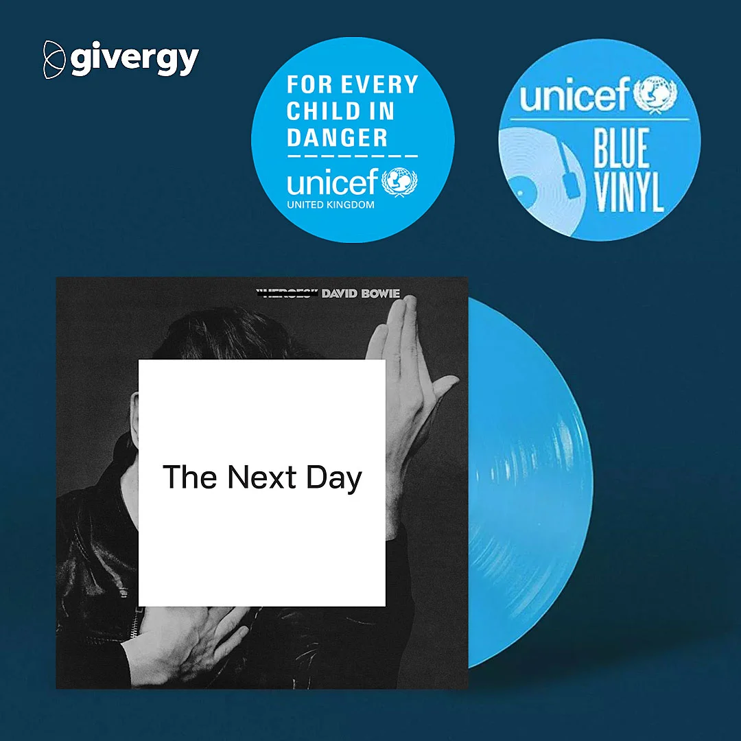 The Next Day blue vinyl for unicef charity