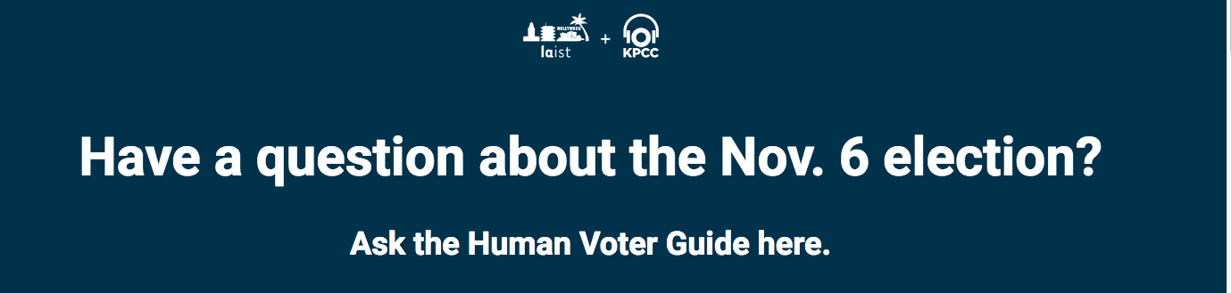A screen grab from the Human Voter Guide page on the station website .