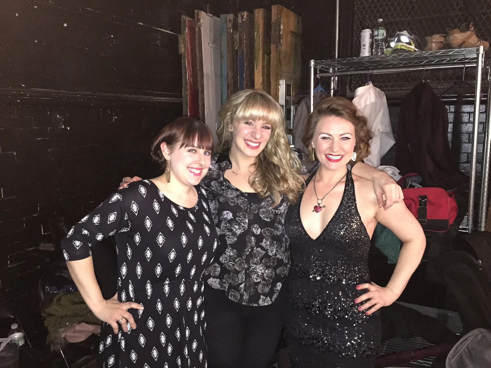 Backstage at the 90X Cabaret. Amy Charowsky, Ashley Marie Lewis, Kat Liz Kramer