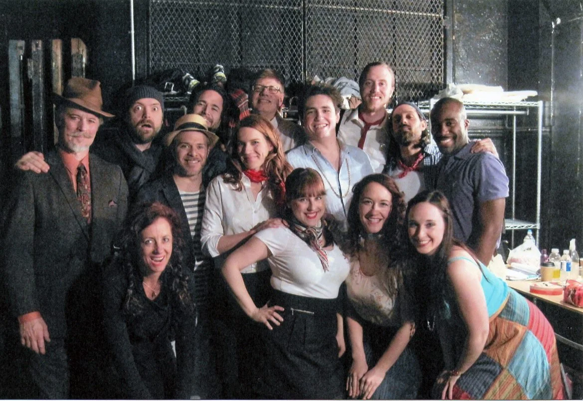 The cast of Scapino! JR Robinson, Maura Kelley, Richard Price, Aaron Vega, Kevin Horne, Abigail Wright, Steve Asciolla, Amy Charowsky, Jonathan King, Claire Buchignani, Tommy Norton, Brandon Petty, Tramell Tillman 