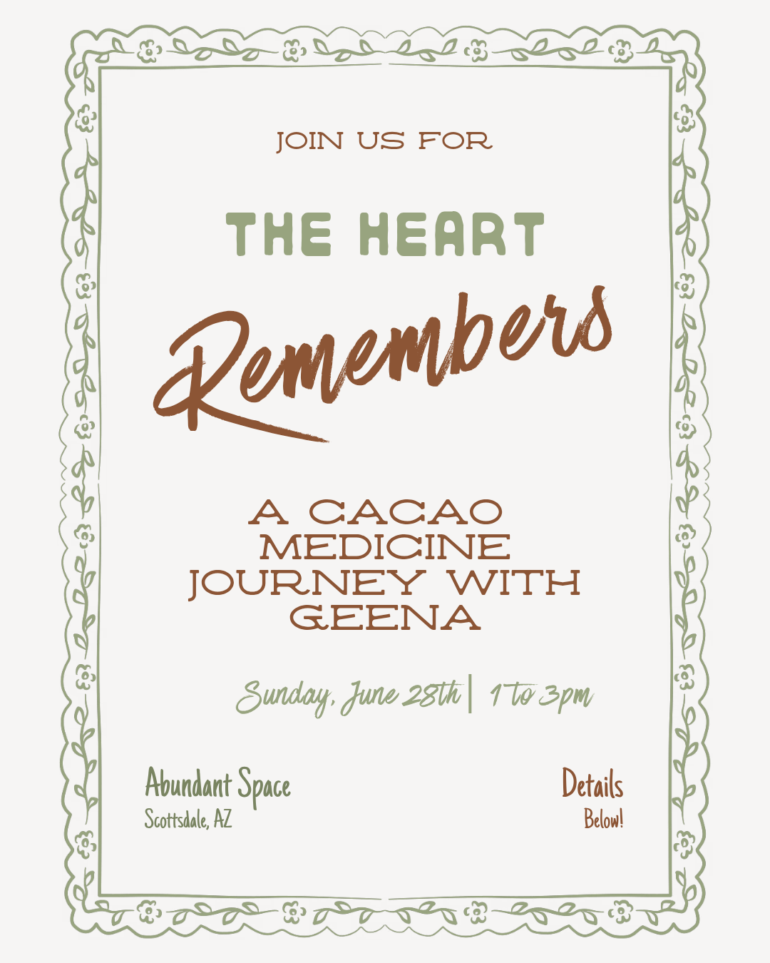 The Heart Remembers: a Cacao Medicine Journey