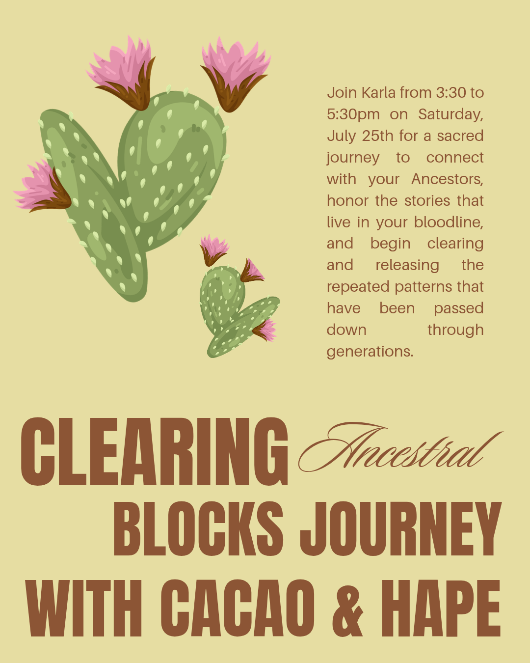 Clearing Ancestral Blocks with Hape &amp; Cacao