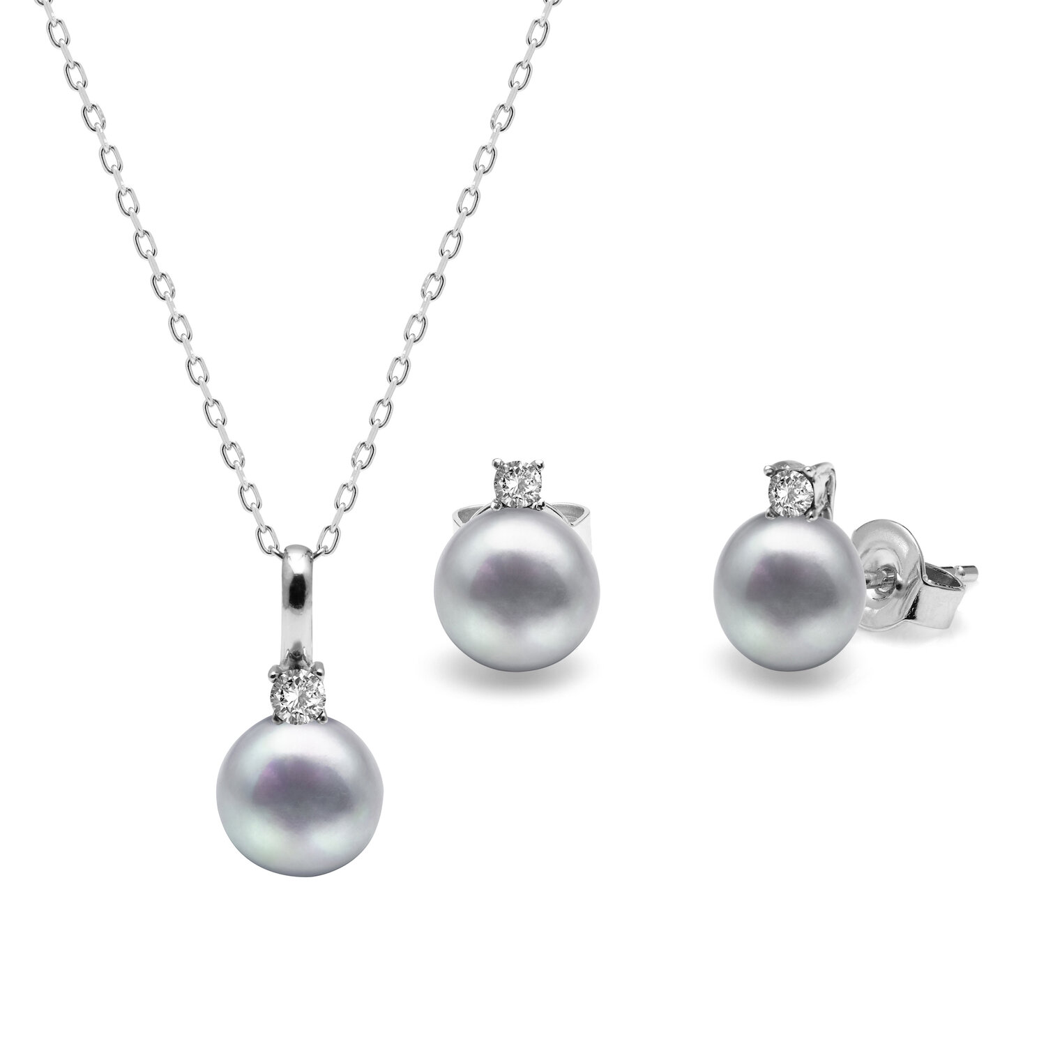 Single Black 7-8mm A Quality Freshwater 925 Sterling Silver Cultured Pearl Necklace