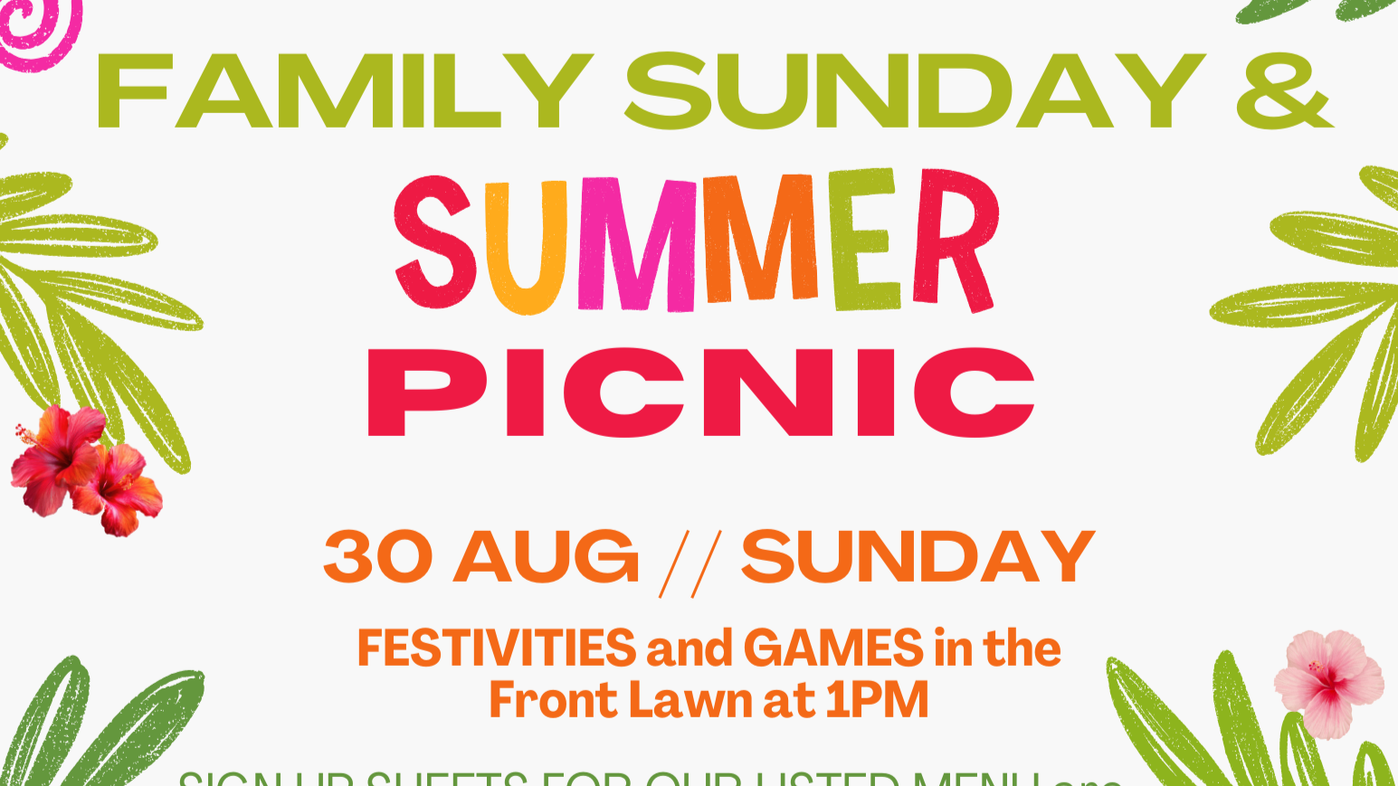 FAMILY SUNDAY & SUMMER PICNIC