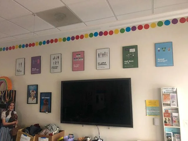 Posters up in Portland Community College&rsquo;s Southeast location&rsquo;s QRC