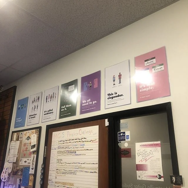 Posters up at The Montavilla Guitar Studio