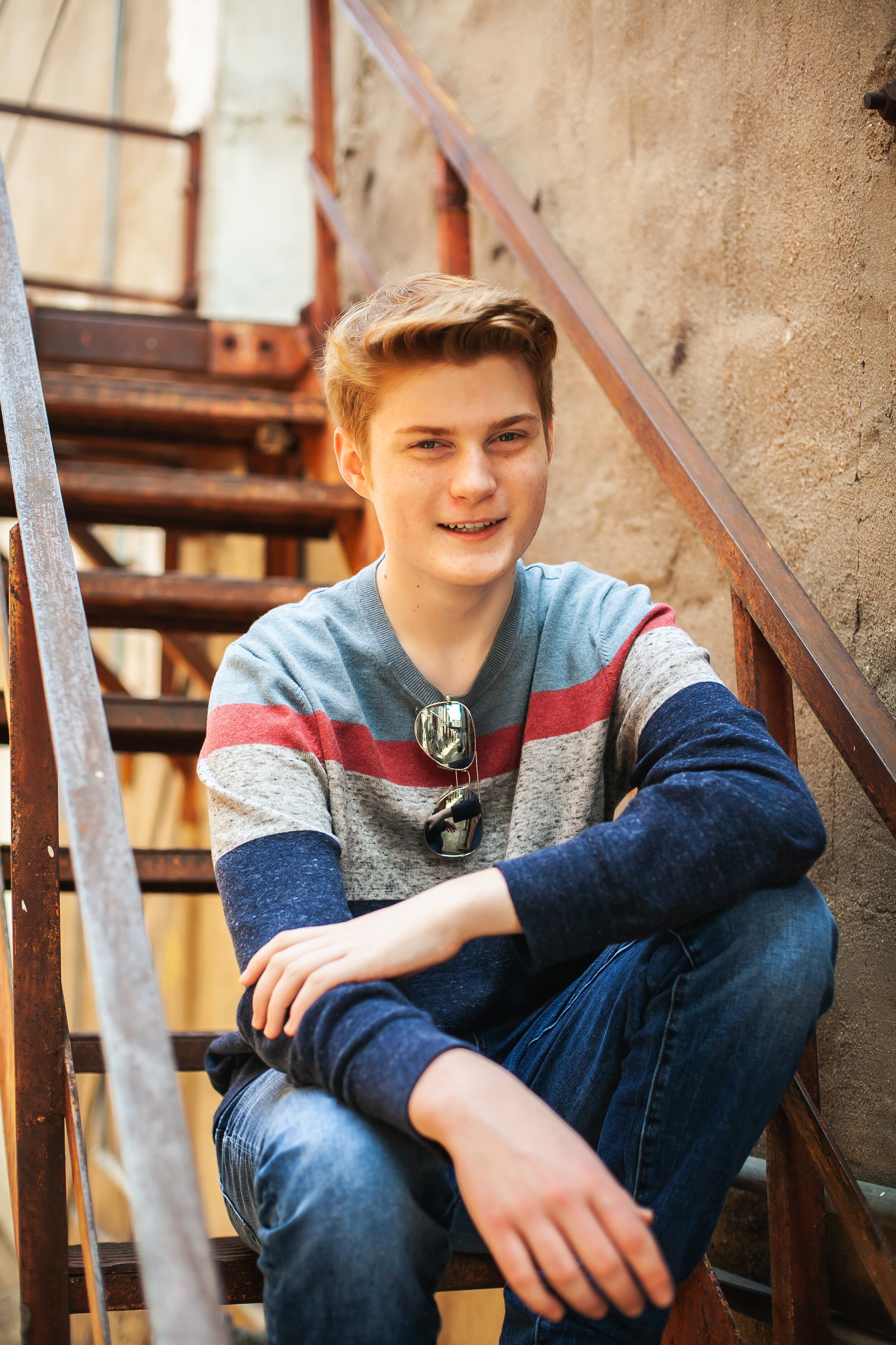 senior-guys-authentic-personality-laughing-fun-senior-session-downtown-weatherford