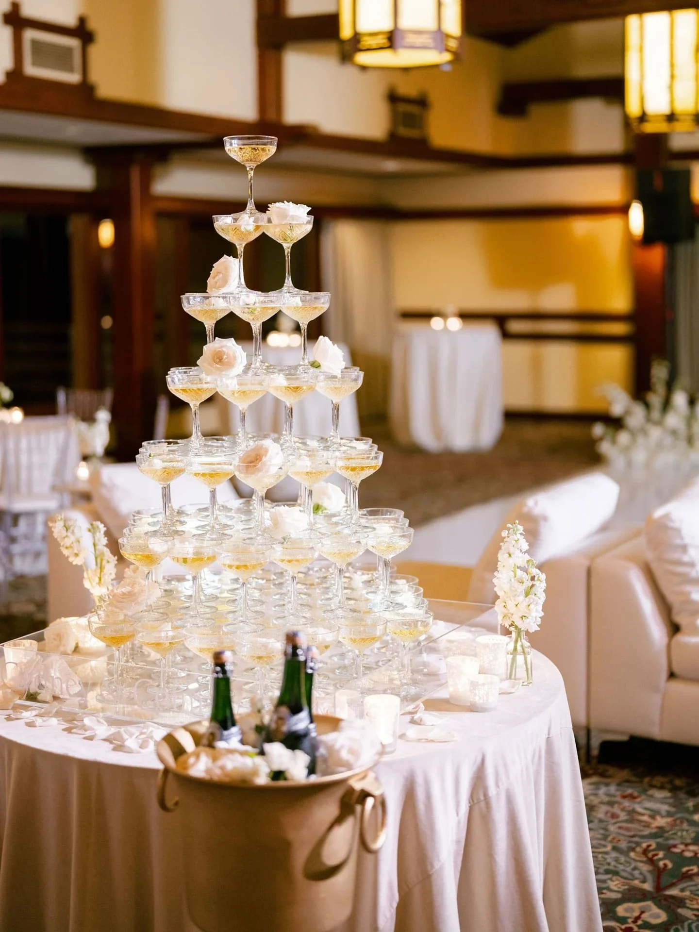 cydney Lodge champagne tower.webp