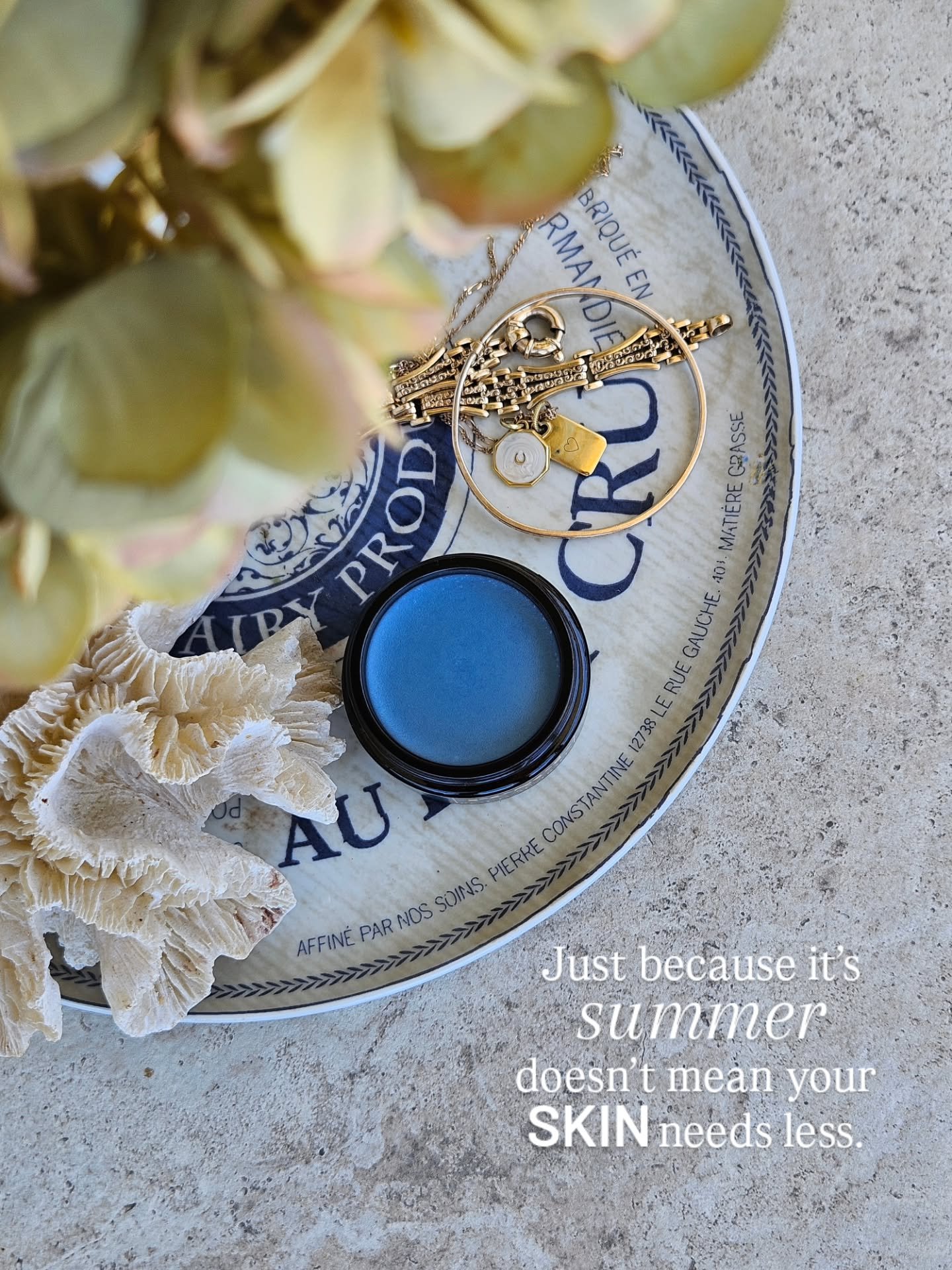 Well-fed skin is resilient skin.

Just because it&rsquo;s summer doesn&rsquo;t mean your skin needs less.

Heat. Sun. Salt water. Air-conditioning.

All things we love as we get out and enjoy our resets &mdash; but all things that can quietly draw fr