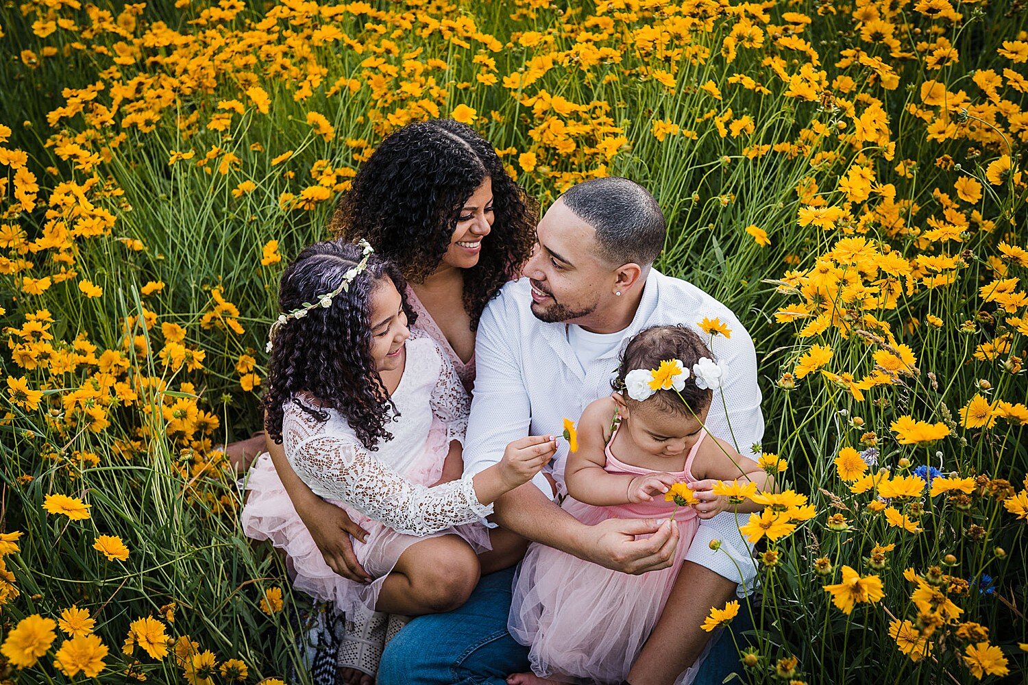 Lancaster family photography wildflower field