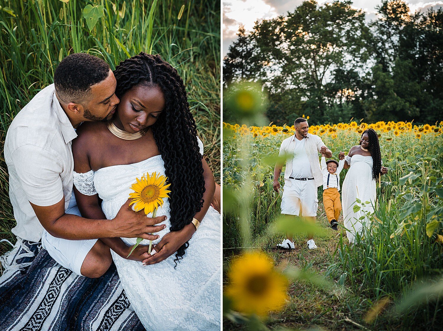 york family photography sunflower field