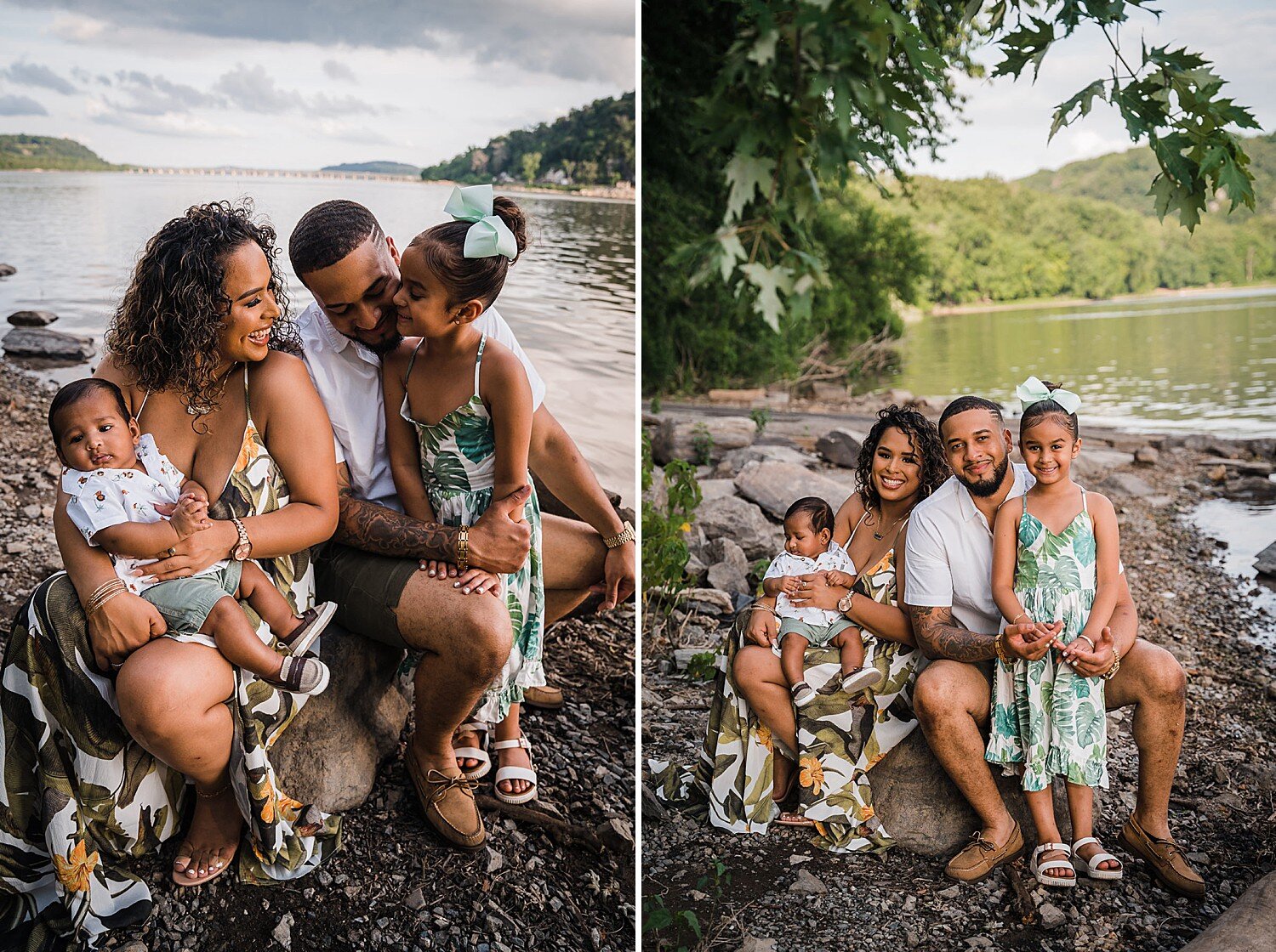 family by the river