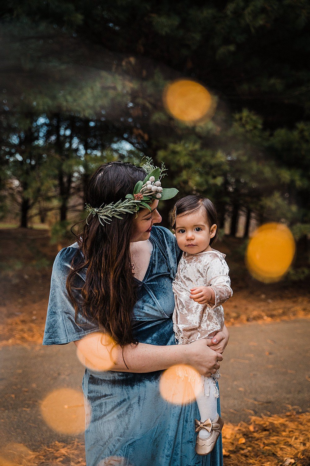 Mother daughter winter family portrait