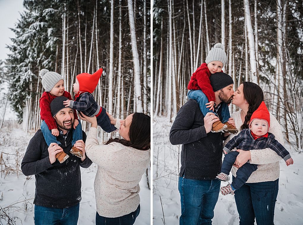 snowy winter photo session in Overlook Park