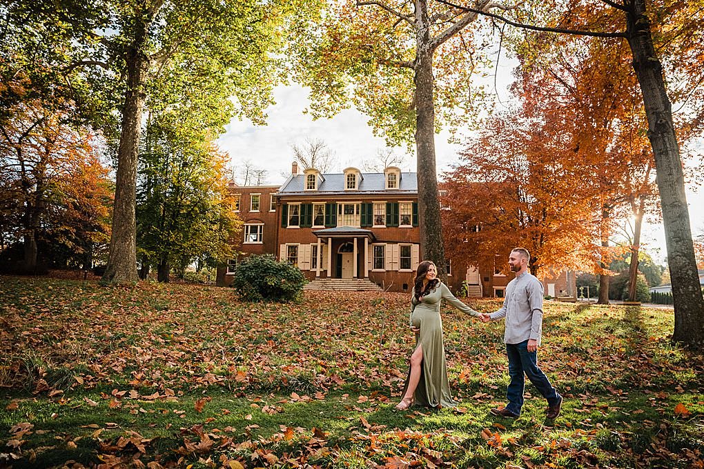 Lancaster fall maternity photography at James Buchanan Wheatland